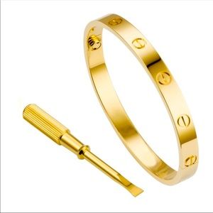 14K Gold filled stainless steel screw bangle